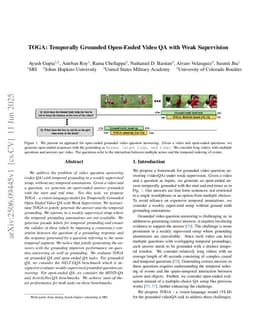 TOGA: Temporally Grounded Open-Ended Video QA with Weak Supervision