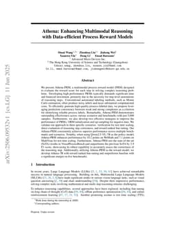 Athena: Enhancing Multimodal Reasoning with Data-efficient Process Reward Models