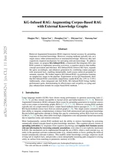 KG-Infused RAG: Augmenting Corpus-Based RAG with External Knowledge Graphs