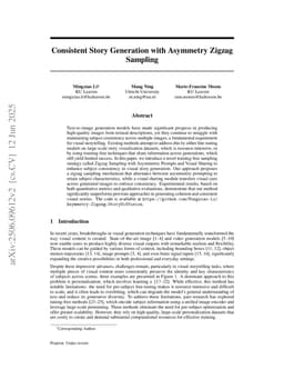 Consistent Story Generation with Asymmetry Zigzag Sampling