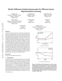 DGAE: Diffusion-Guided Autoencoder for Efficient Latent Representation Learning