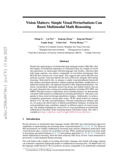 Vision Matters: Simple Visual Perturbations Can Boost Multimodal Math Reasoning