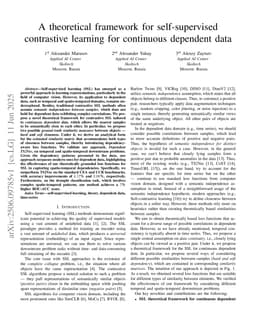 A theoretical framework for self-supervised contrastive learning for continuous dependent data