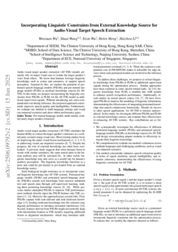 Incorporating Linguistic Constraints from External Knowledge Source for Audio-Visual Target Speech Extraction