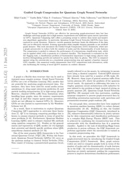 Guided Graph Compression for Quantum Graph Neural Networks