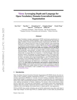 Leveraging Depth and Language for Open-Vocabulary Domain-Generalized Semantic Segmentation
