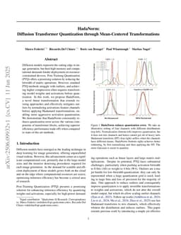 HadaNorm: Diffusion Transformer Quantization through Mean-Centered Transformations