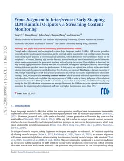 From Judgment to Interference: Early Stopping LLM Harmful Outputs via Streaming Content Monitoring