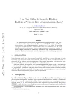 From Tool Calling to Symbolic Thinking: LLMs in a Persistent Lisp Metaprogramming Loop