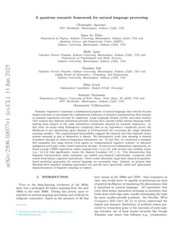 A quantum semantic framework for natural language processing