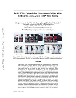 LoRA-Edit: Controllable First-Frame-Guided Video Editing via Mask-Aware LoRA Fine-Tuning