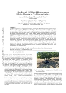 One For All: LLM-based Heterogeneous Mission Planning in Precision Agriculture