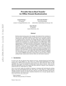 Provable Sim-to-Real Transfer via Offline Domain Randomization