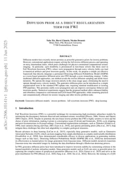 Diffusion prior as a direct regularization term for FWI
