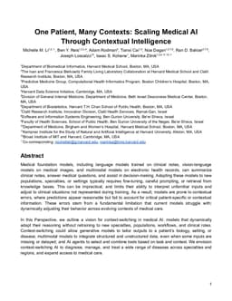 One Patient, Many Contexts: Scaling Medical AI Through Contextual Intelligence