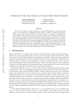 Collaborative Min-Max Regret in Grouped Multi-Armed Bandits