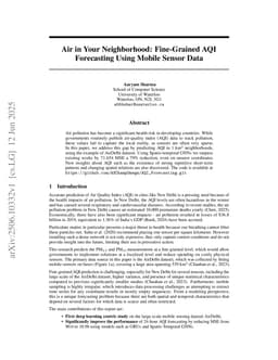 Air in Your Neighborhood: Fine-Grained AQI Forecasting Using Mobile Sensor Data