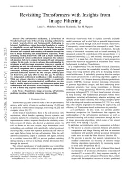 Revisiting Transformers with Insights from Image Filtering
