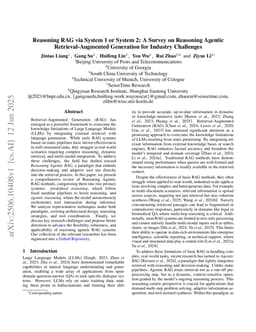 Reasoning RAG via System 1 or System 2: A Survey on Reasoning Agentic Retrieval-Augmented Generation for Industry Challenges