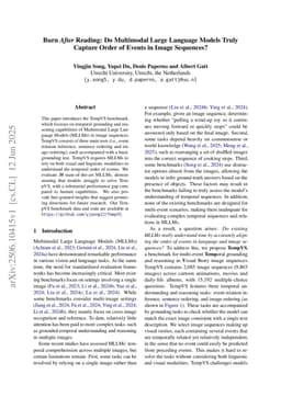 Burn After Reading: Do Multimodal Large Language Models Truly Capture Order of Events in Image Sequences?