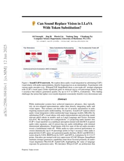 Can Sound Replace Vision in LLaVA With Token Substitution?
