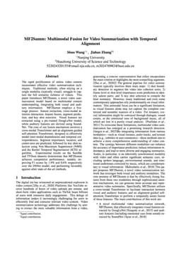 MF2Summ: Multimodal Fusion for Video Summarization with Temporal Alignment