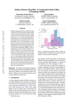Surface Fairness, Deep Bias: A Comparative Study of Bias in Language Models