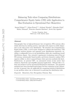 Balancing Tails when Comparing Distributions: Comprehensive Equity Index (CEI) with Application to Bias Evaluation in Operational Face Biometrics