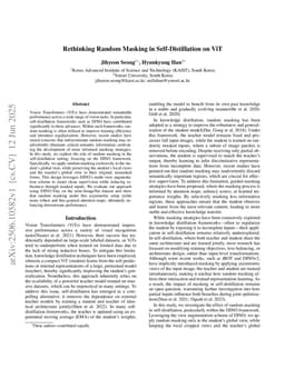 Rethinking Random Masking in Self Distillation on ViT