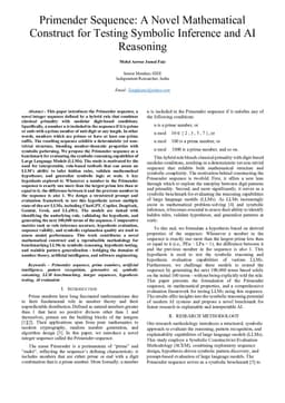 Primender Sequence: A Novel Mathematical Construct for Testing Symbolic Inference and AI Reasoning