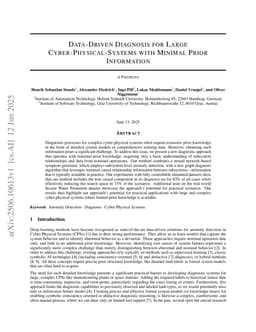 Data Driven Diagnosis for Large Cyber-Physical-Systems with Minimal Prior Information