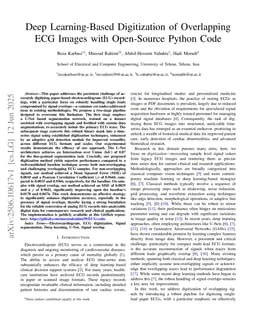 Deep Learning-Based Digitization of Overlapping ECG Images with Open-Source Python Code