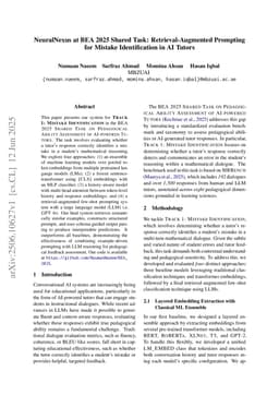 NeuralNexus at BEA 2025 Shared Task: Retrieval-Augmented Prompting for Mistake Identification in AI Tutors