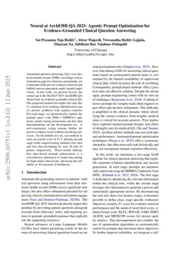 Neural at ArchEHR-QA 2025: Agentic Prompt Optimization for Evidence-Grounded Clinical Question Answering