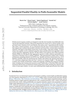 Sequential-Parallel Duality in Prefix Scannable Models