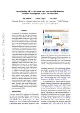 Decomposing MLP Activations into Interpretable Features via Semi-Nonnegative Matrix Factorization