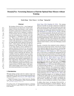 Domain2Vec: Vectorizing Datasets to Find the Optimal Data Mixture without Training
