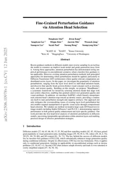 Fine-Grained Perturbation Guidance via Attention Head Selection