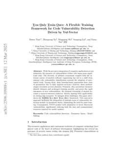 You Only Train Once: A Flexible Training Framework for Code Vulnerability Detection Driven by Vul-Vector