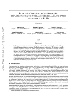 Prompt engineering and framework: implementation to increase code reliability based guideline for LLMs