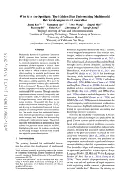 Who is in the Spotlight: The Hidden Bias Undermining Multimodal Retrieval-Augmented Generation
