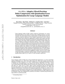 ADAMIX: Adaptive Mixed-Precision Delta-Compression with Quantization Error Optimization for Large Language Models