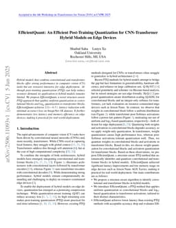 EfficientQuant: An Efficient Post-Training Quantization for CNN-Transformer Hybrid Models on Edge Devices
