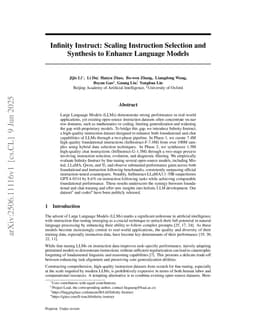 Infinity Instruct: Scaling Instruction Selection and Synthesis to Enhance Language Models