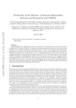 Trustworthy AI for Medicine: Continuous Hallucination Detection and Elimination with CHECK