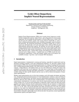 Grids Often Outperform Implicit Neural Representations