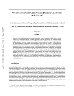 Autonomous Computer Vision Development with Agentic AI