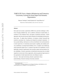 FARCLUSS: Fuzzy Adaptive Rebalancing and Contrastive Uncertainty Learning for Semi-Supervised Semantic Segmentation