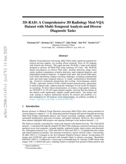 3D-RAD: A Comprehensive 3D Radiology Med-VQA Dataset with Multi-Temporal Analysis and Diverse Diagnostic Tasks