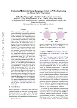 Evaluating Multimodal Large Language Models on Video Captioning via Monte Carlo Tree Search